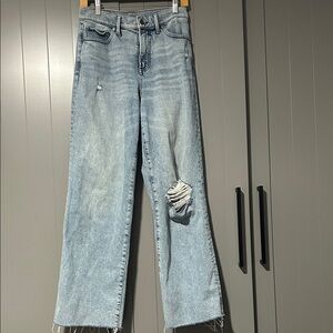 Express Light Blue Straight Leg Jeans